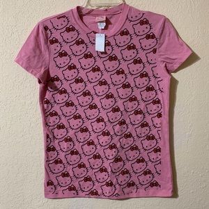 Vintage NWT Hello Kitty Pink Shirt All Over Print